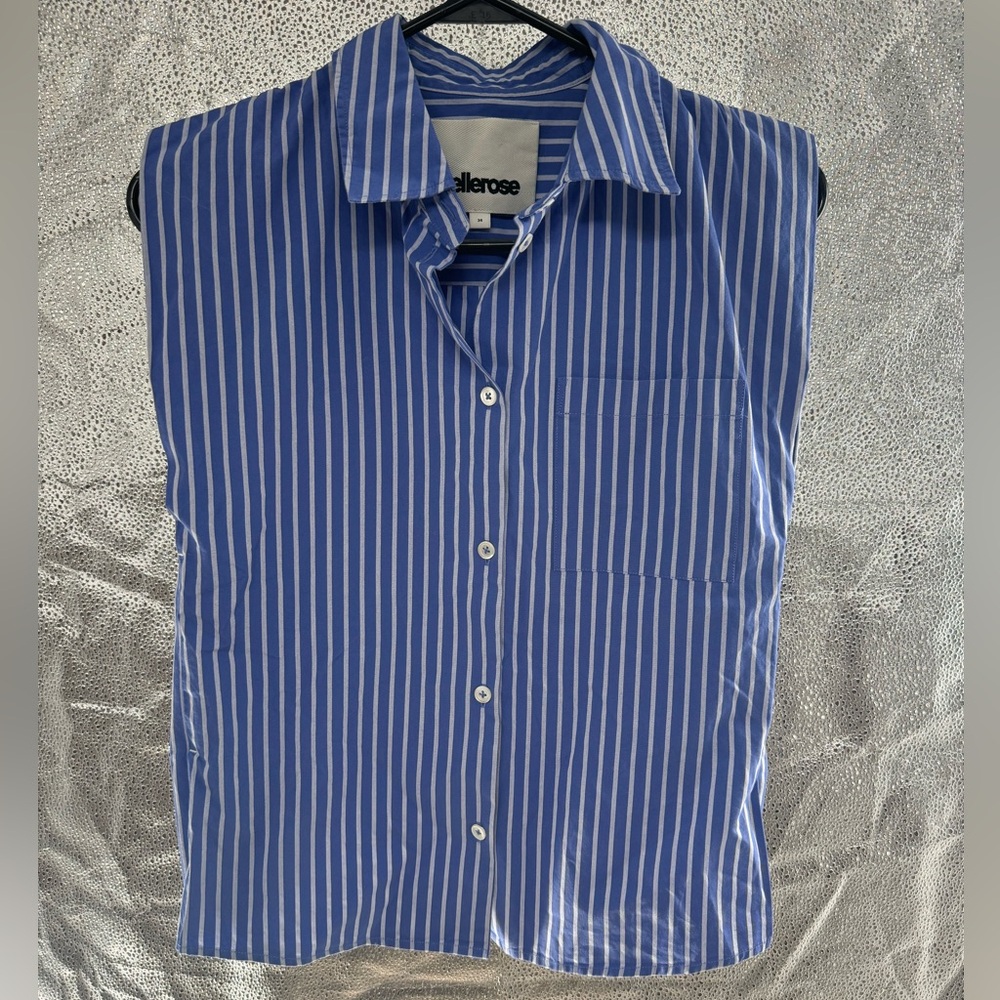 Bellerose Cotton Structured Button Up Sleeve Blou… - image 5